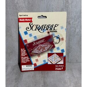 Vintage 1999 Scrabble Keychain Basic Fun Miniature Magnetic Board Game 539-0 NIP